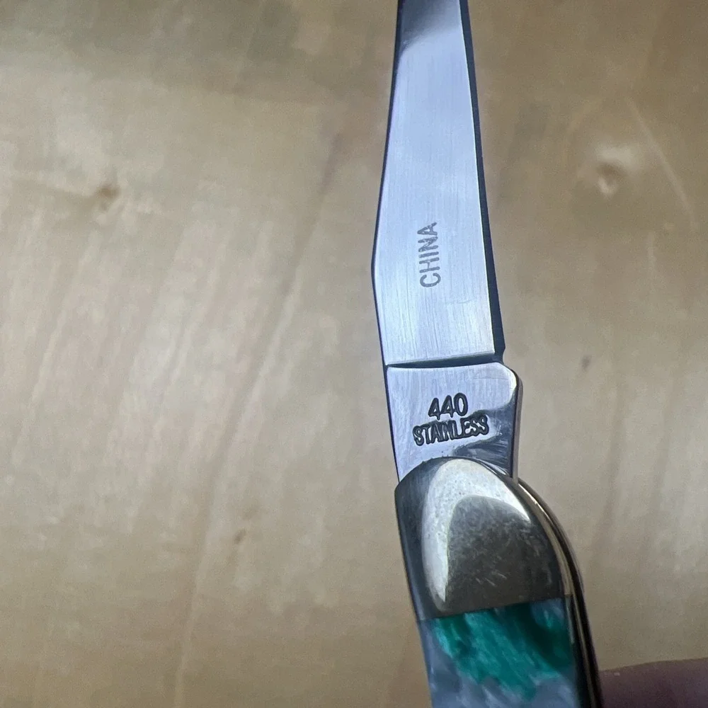 Rare! Michael‎ Prater Toothpick Knife Turquoise, Gold, Ivory Handle